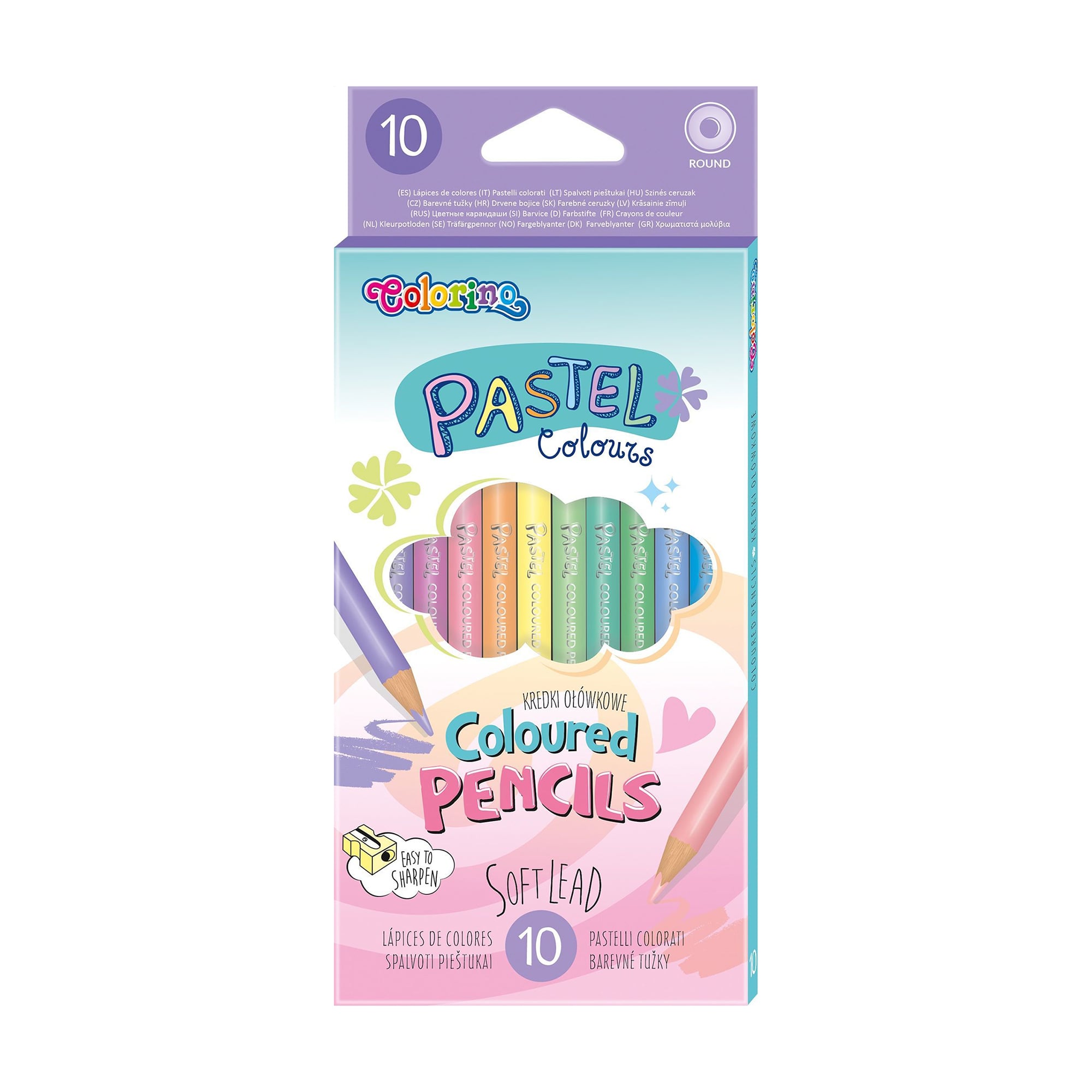 Набір круглих кольорових олівців Colorino Kids Pastel, 10 кольорів, від 3 років (80813PTR)